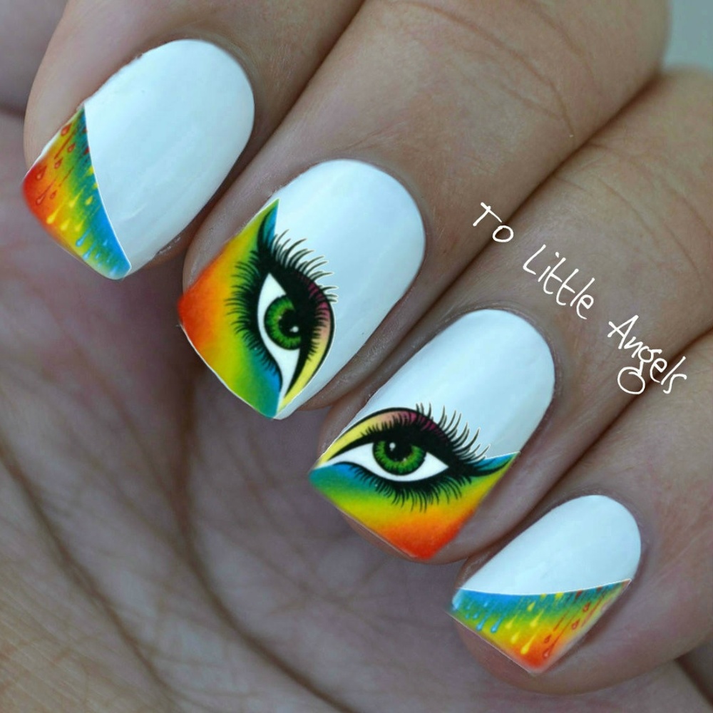 French Tip - Nail Art Decal - BLUE86